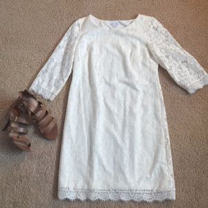 White lace shift dress